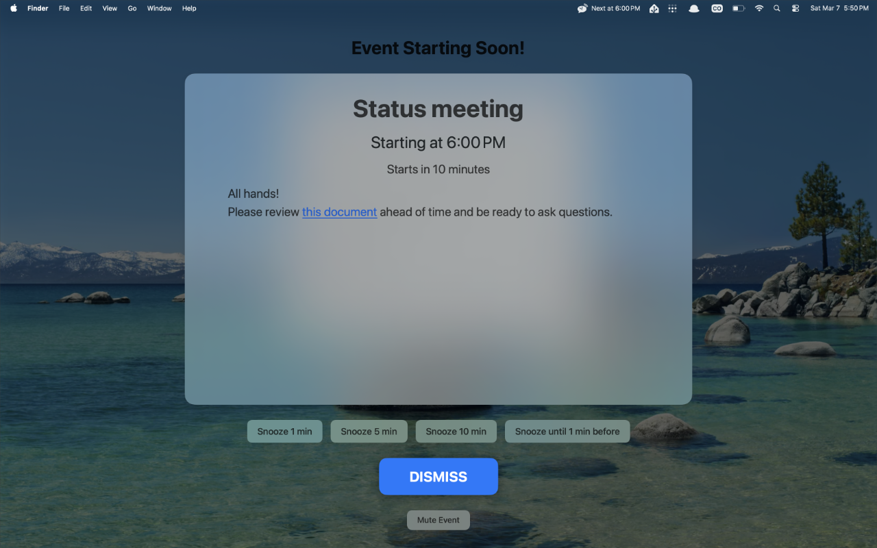 Hey Listen alert screenshot